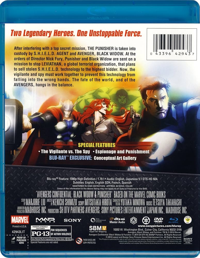 その他 MARVEL DVD Amazon.com: Avengers Confidential: Black Widow & Punisher